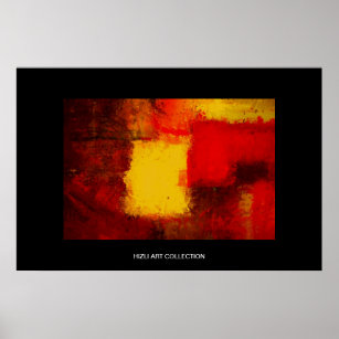 Hizli Art Collection - Red Yellow Brown Modern Abs Poster