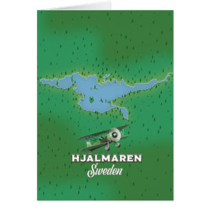 Hjälmaren Sweden map travel poster