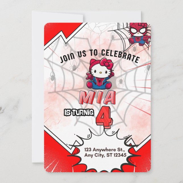 HK SpiderMan Birthday Invite (Front)