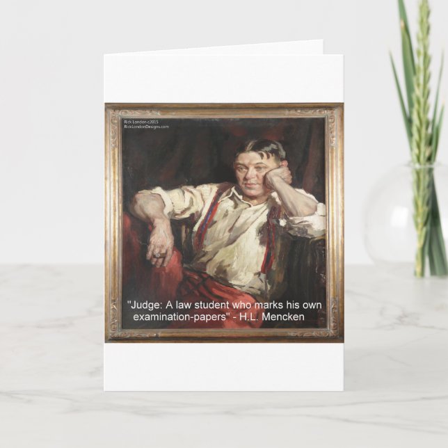 HL Mencken Graphic & Quote On Judges Card (Front)