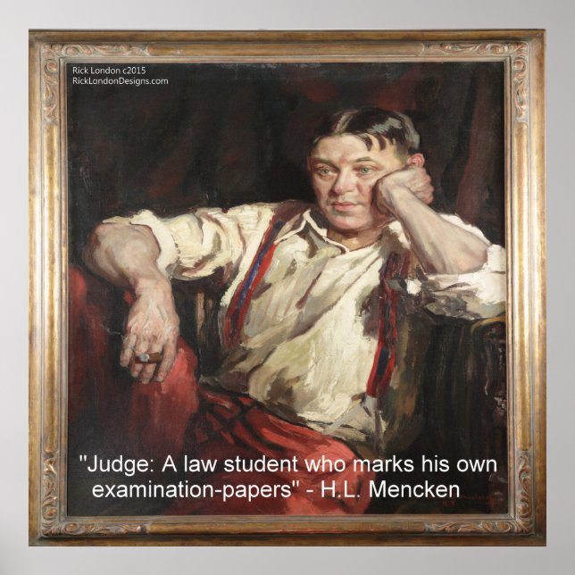 HL Mencken Graphic & Quote On Judges Poster (Front)