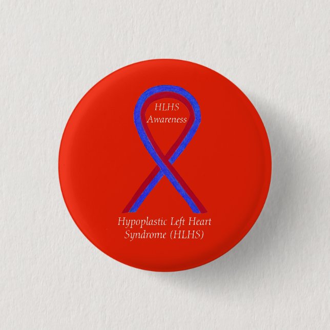HLHS Awareness Ribbon Custom Pin Buttons (Front)