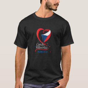 Hlinsko Czech Republic Heart Flag Lion Coat Of Arm T-Shirt