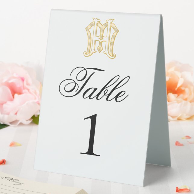 HM Monogram or MH Monogram Table Sign (In SItu (Wedding))