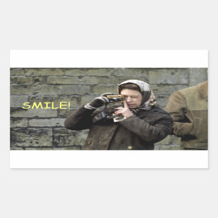 HM Queen Elizabeth Camera Smile! Rectangular Sticker