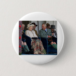 HM Queen Elizabeth II and HRH Prince Charles 2014 6 Cm Round Badge