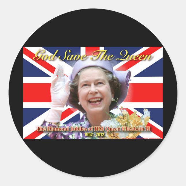 HM Queen Elizabeth II Diamond Jubilee Classic Round Sticker (Front)