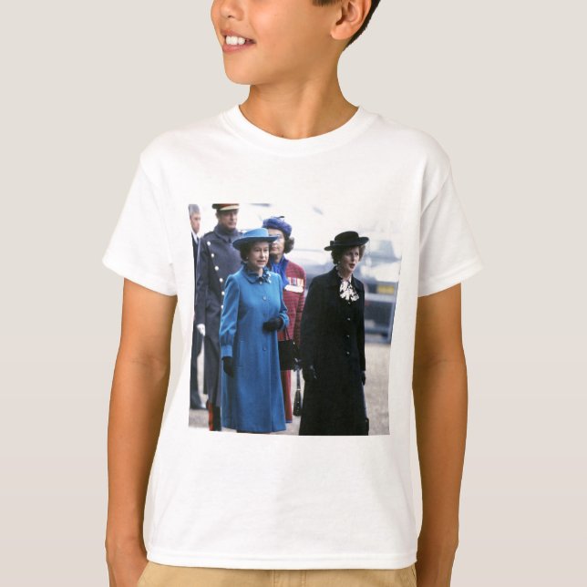 HM Queen Elizabeth II-Margaret Thatcher T-Shirt (Front)