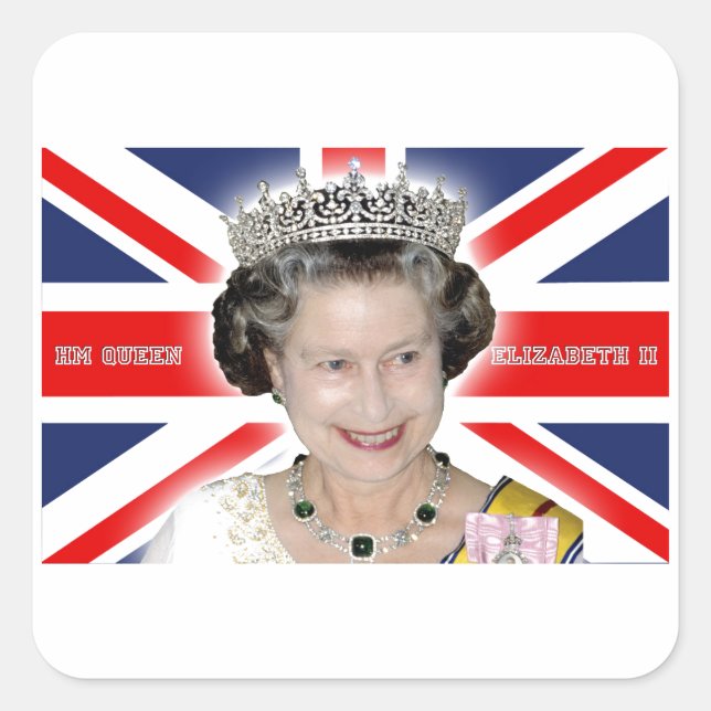 HM Queen Elizabeth II - Pro photo Square Sticker (Front)
