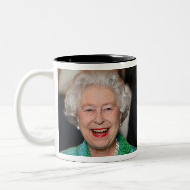 HM Queen Elizabeth II Two-Tone Coffee Mug (Left)