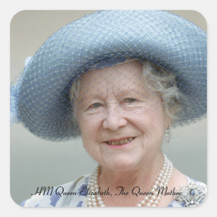 HM Queen Elizabeth, The Queen Mother 1988 Square Sticker