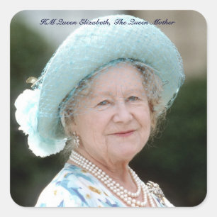 HM Queen Elizabeth, The Queen Mother Berlin 1987 Square Sticker