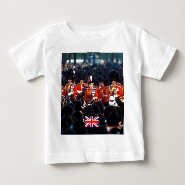 HM The Queen Elizabeth II Prince Philip London Baby T-Shirt (Front)