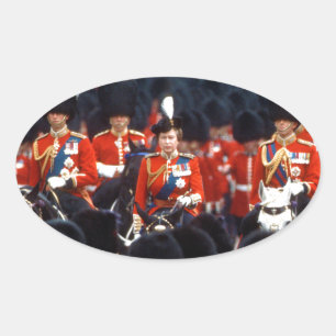 HM The Queen Elizabeth II Prince Philip London Oval Sticker