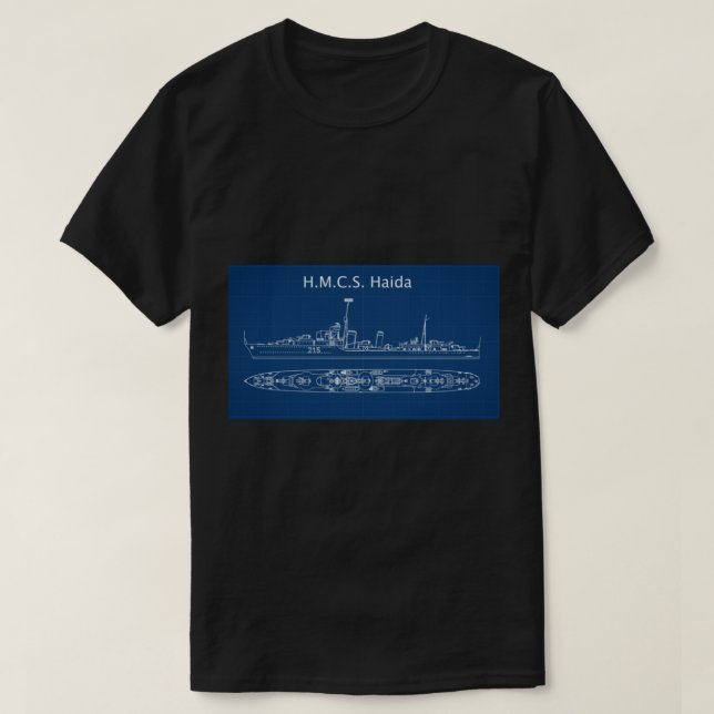HMCS Haida World War 2 Destroyer   T-Shirt (Design Front)