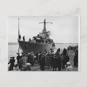 HMCS Nootka leaving Halifax for Korea Postcard
