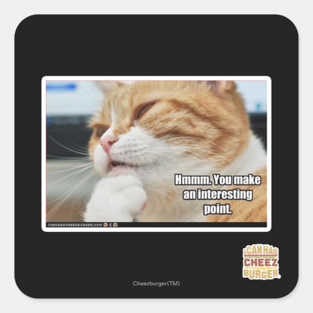 Hmmm. Square Sticker (Front)