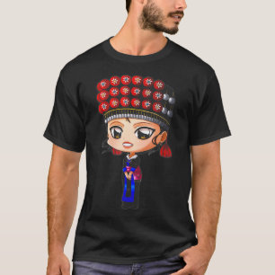 Hmong Asian American Chibi Girl Hmong Costume Hmon T-Shirt