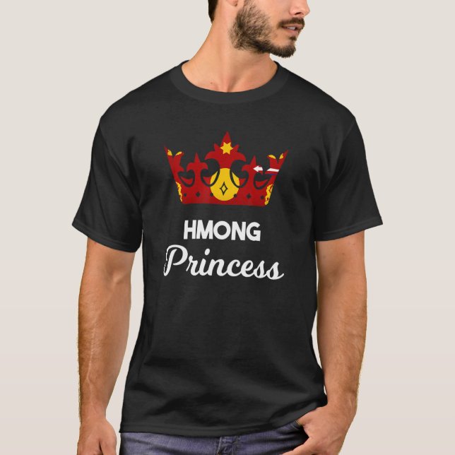 Hmong Miao Flag Day Girl Woman Princess Queen Crow T-Shirt (Front)