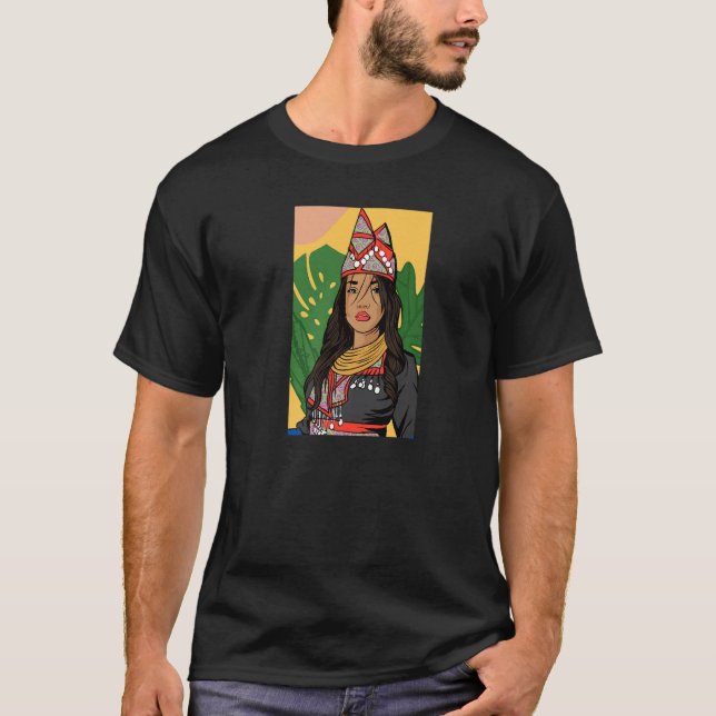 Hmong Miao Hmoob Girl Woman Princess Strong Premiu T-Shirt (Front)