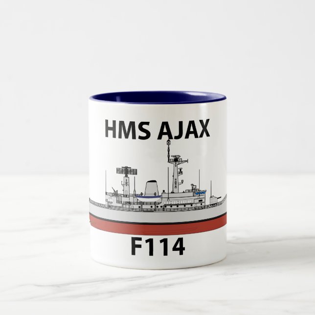 HMS Ajax, Orig config Two-Tone Coffee Mug (Center)