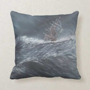 HMS Beagle in a storm off Cape Horn Cushion