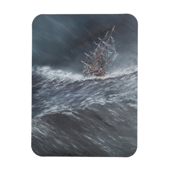 HMS Beagle in a storm off Cape Horn Magnet (Vertical)