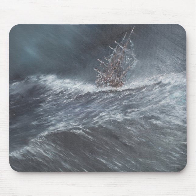 HMS Beagle in a storm off Cape Horn Mouse Pad (Front)