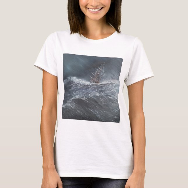 HMS Beagle in a storm off Cape Horn T-Shirt (Front)