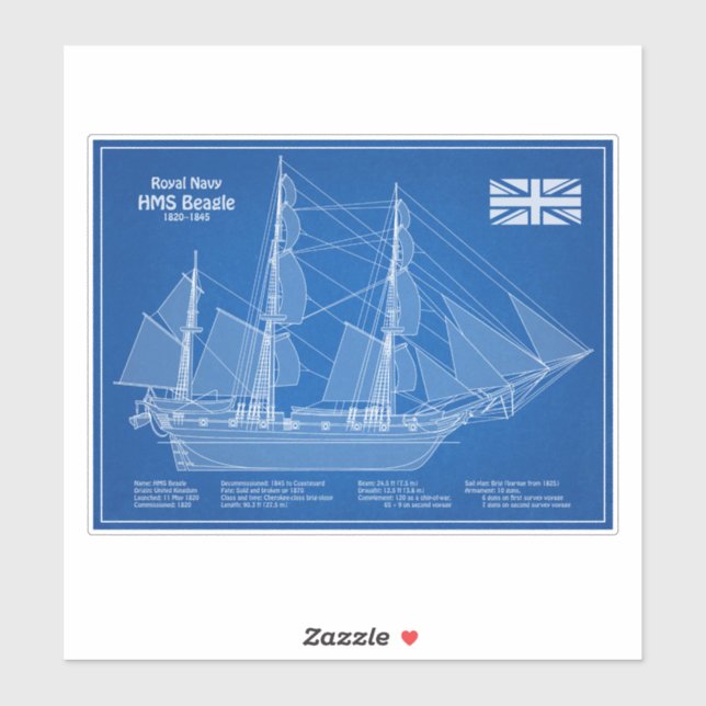 HMS Beagle Tall Ship - Ship Blueprint ABD (Sheet)