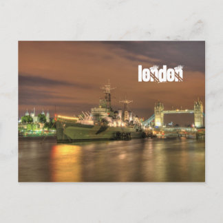 HMS Belfast in London Postcard