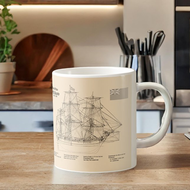 HMS Bounty - Ship Blueprint Plans SD Coffee Mug (Creator Uploaded)