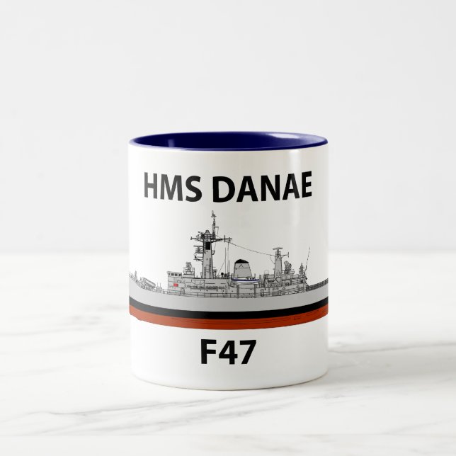 HMS Danae, seacat Two-Tone Coffee Mug (Center)