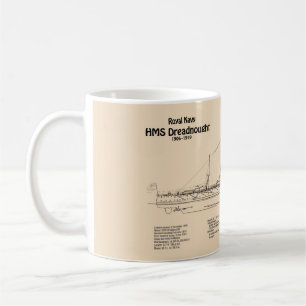 HMS Dreadnought - Ship Blueprint SD Coffee Mug