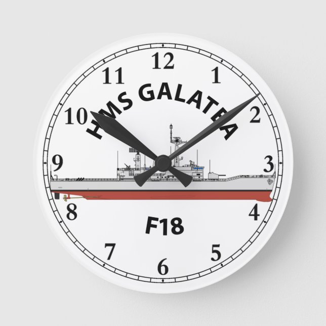 HMS GALATEA - F18 - LEANDER ORIG ROUND CLOCK (Front)