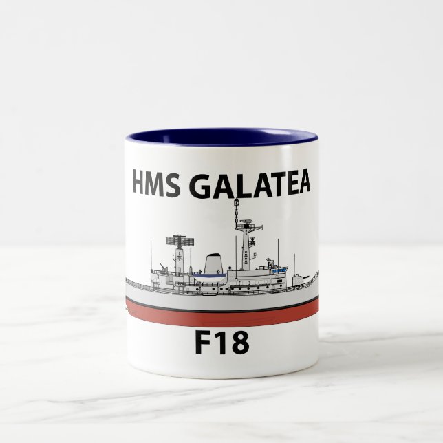 HMS Galatea, orig config Two-Tone Coffee Mug (Center)