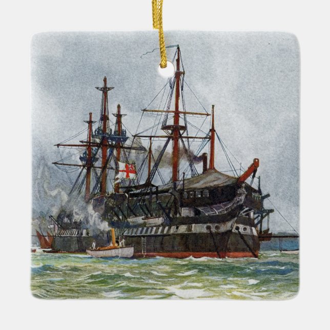 HMS Implacable a 74-gun third-rate ship Ceramic Ornament (Front)