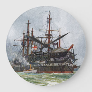 HMS Implacable a 74-gun third-rate ship Large Clock