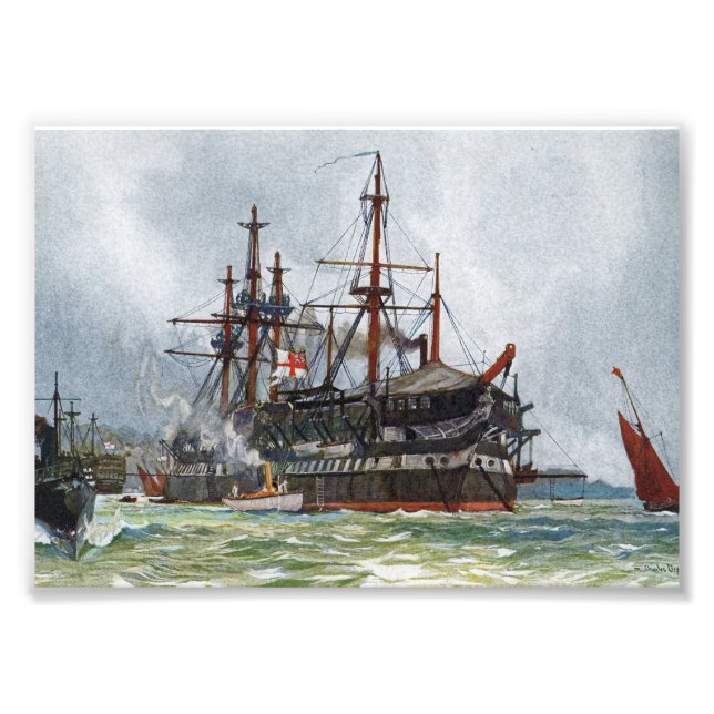 HMS Implacable a 74-gun third-rate ship Photo Print (Front)