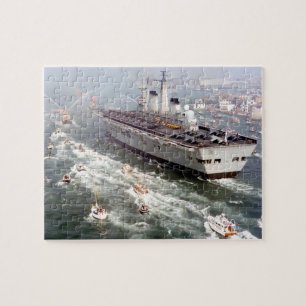 HMS Invincible - Vintage Nautical Aircraft Carrier Jigsaw Puzzle