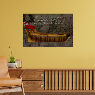 HMS Jersey Ship of the Line Historic Painting Poster