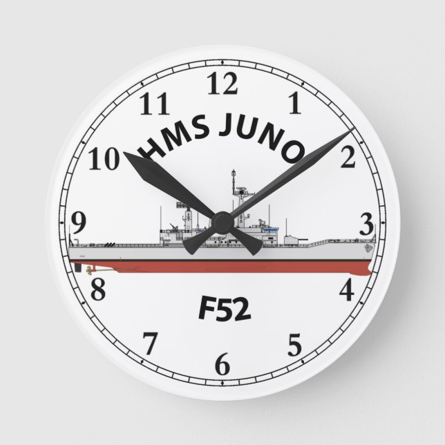 HMS JUNO - F52 - LEANDER ORIG ROUND CLOCK (Front)