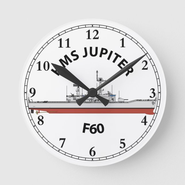 HMS JUPITER - F60 - LEANDER ORIG  ROUND CLOCK (Front)