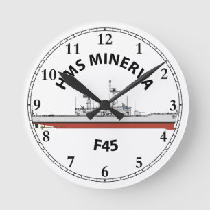 HMS MINERVA - F45 - LEANDER ORIG ROUND CLOCK