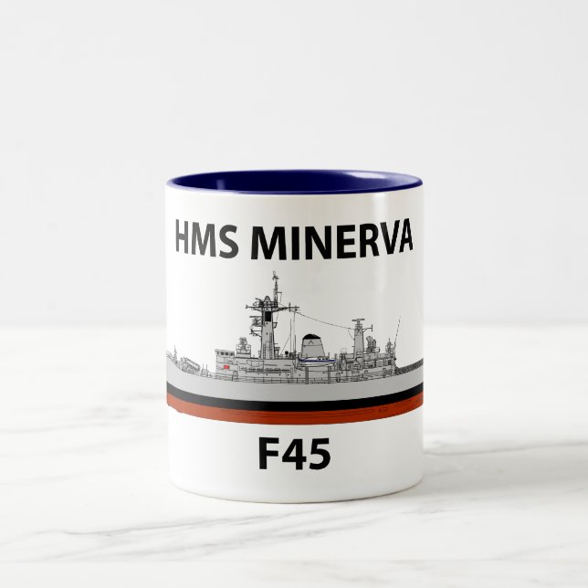 HMS Minerva, seacat Two-Tone Coffee Mug (Center)