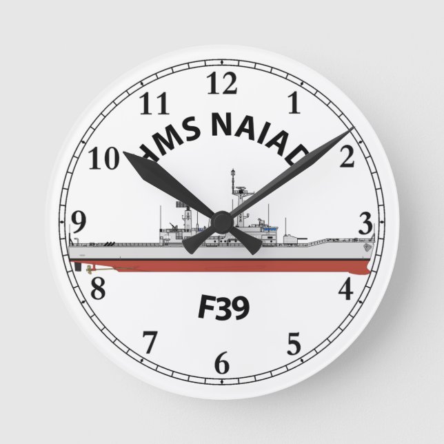 HMS NAIAD - F39 - LEANDER ORIG ROUND CLOCK (Front)