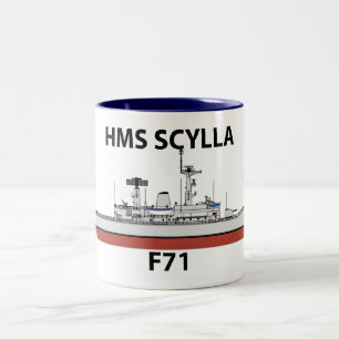 HMS Scylla, orig config, Two-Tone Coffee Mug