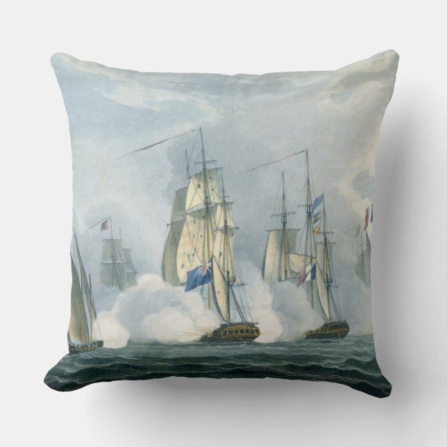 HMS Sirius, Captain Rowse engaging a French Squadr Cushion (Front)