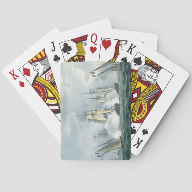 HMS Sirius, Captain Rowse engaging a French Squadr Playing Cards (Back)