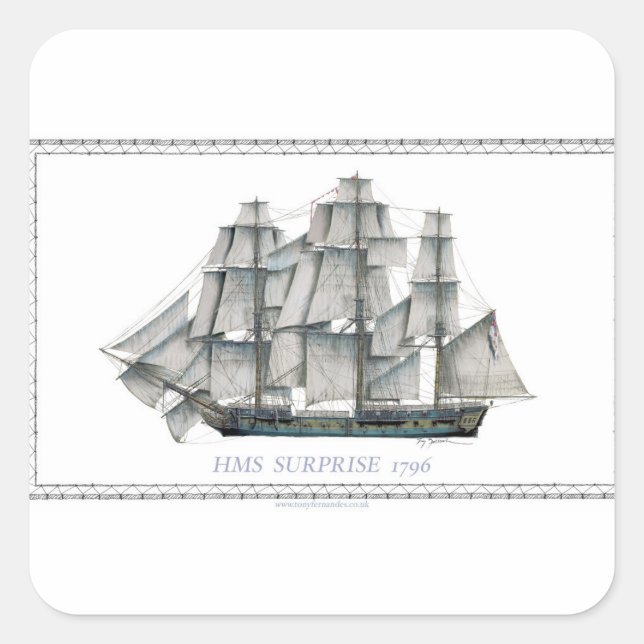 HMS Surprise 1796 Square Sticker (Front)